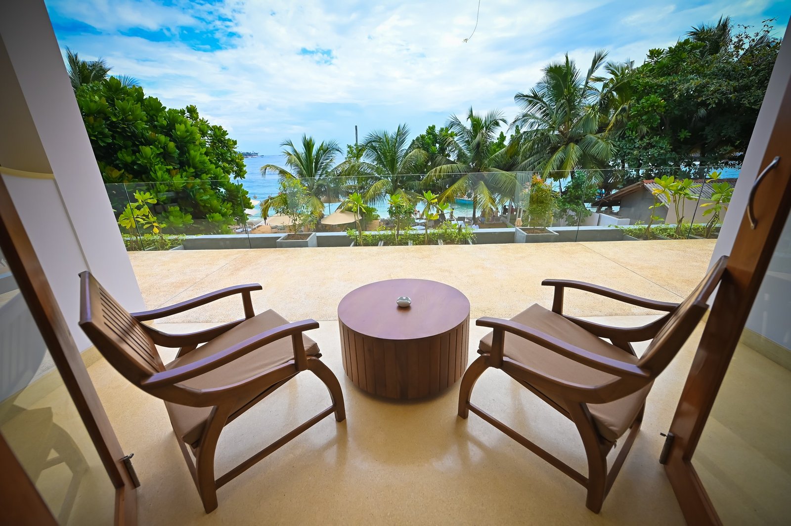 Private balcony framing the ocean