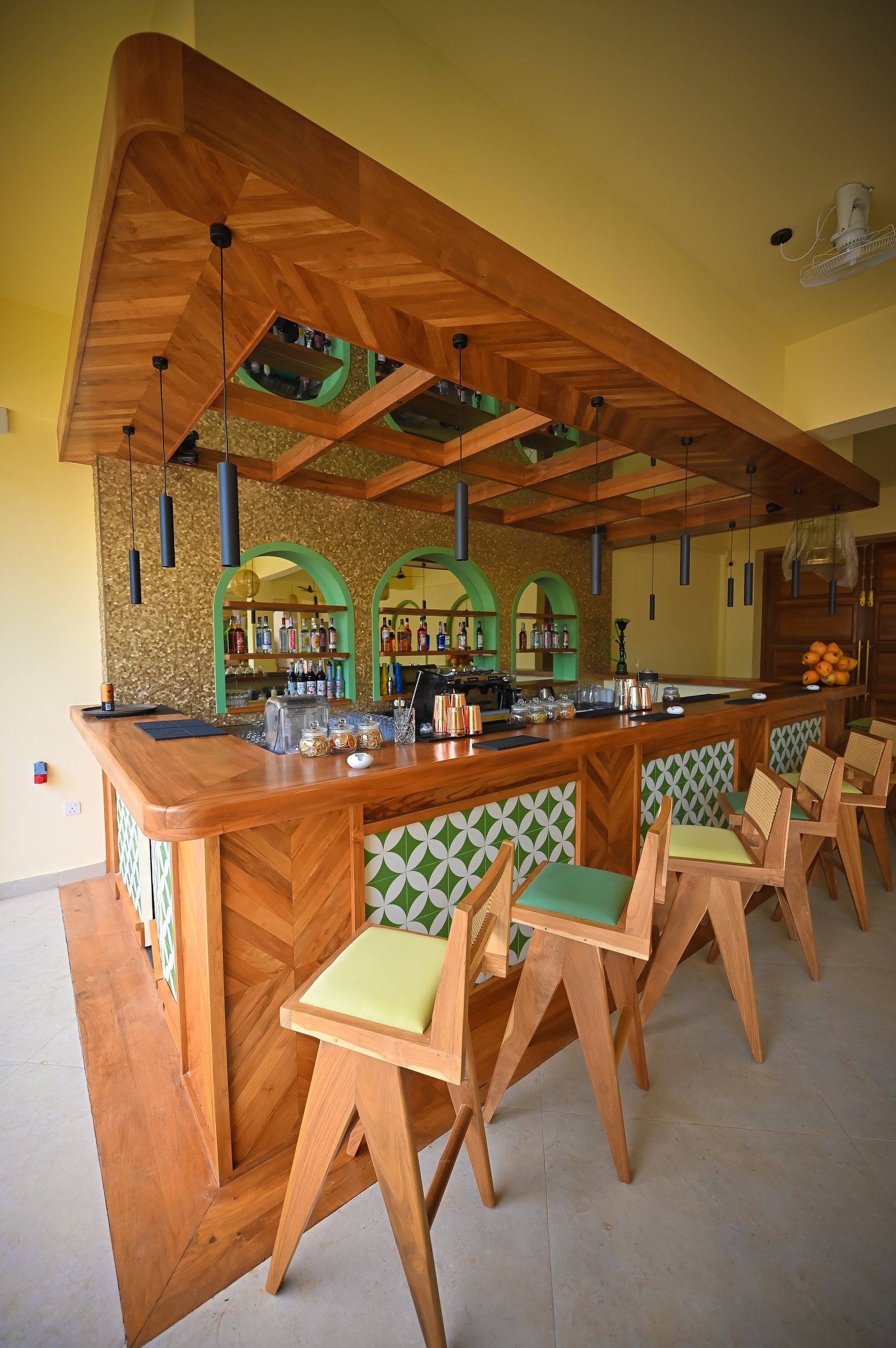 Bar shelves and arch details
